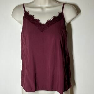 Abercrombie & Fitch XS Cami Top Adj. Straps Dark Red 90s Retro Y2K Sexy
